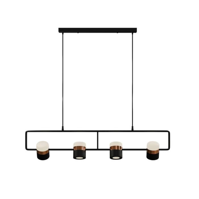 Светильник подвесной 90*20-200 см, 4*LED*6W, 3000-6000K, Lightera Rudolf LE114L-4B SMART, Черный