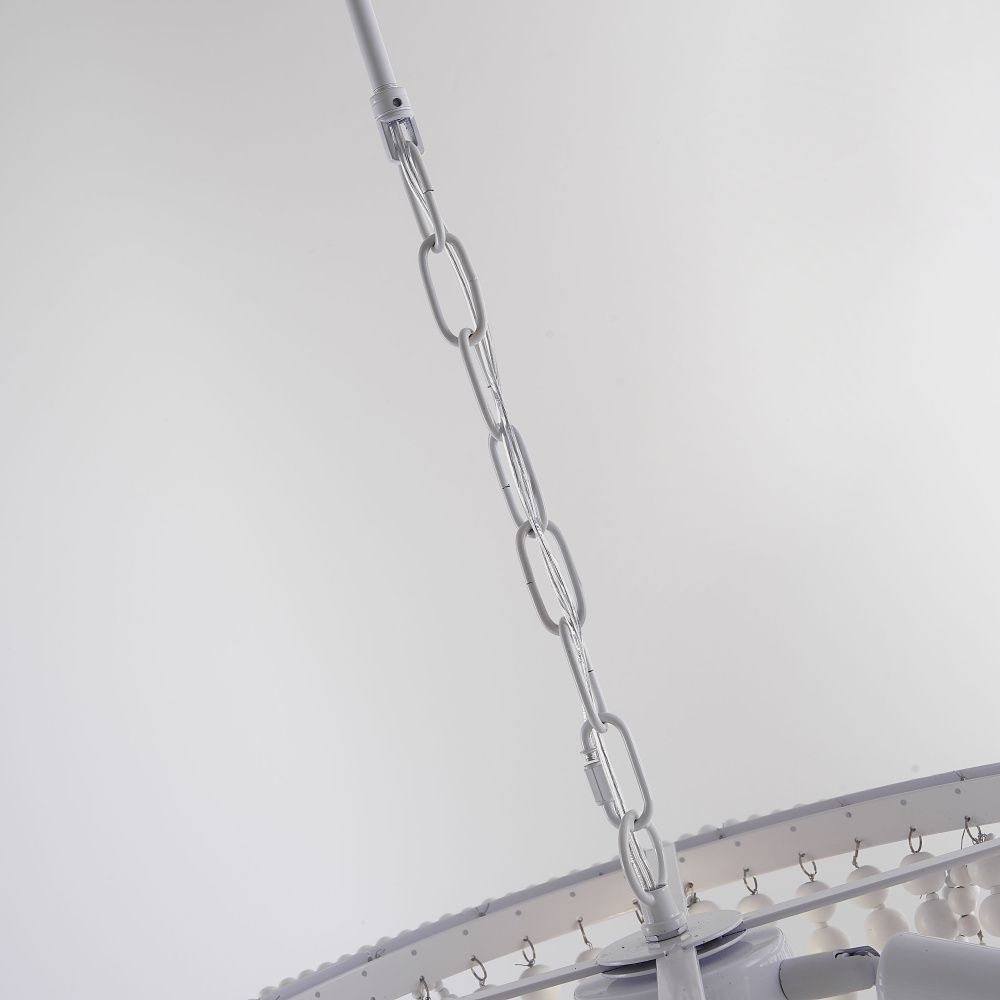 Подвесная люстра RH Anselme White Wood Weathered Chandelier 48*48*50 см, 3*E14*40W, ImperiumLoft 40.2087-0, Белый