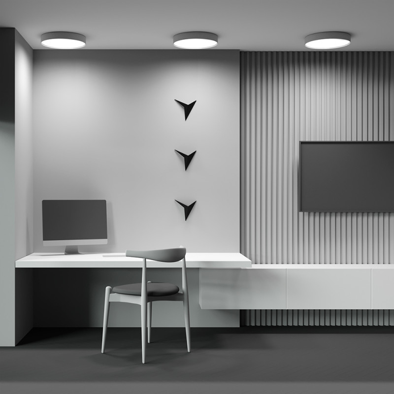 Накладной светильник 40*40*6 см, LED, 45W, 3000К, Maytoni Technical Zon C032CL-45W3K-RD-MG золото матовое