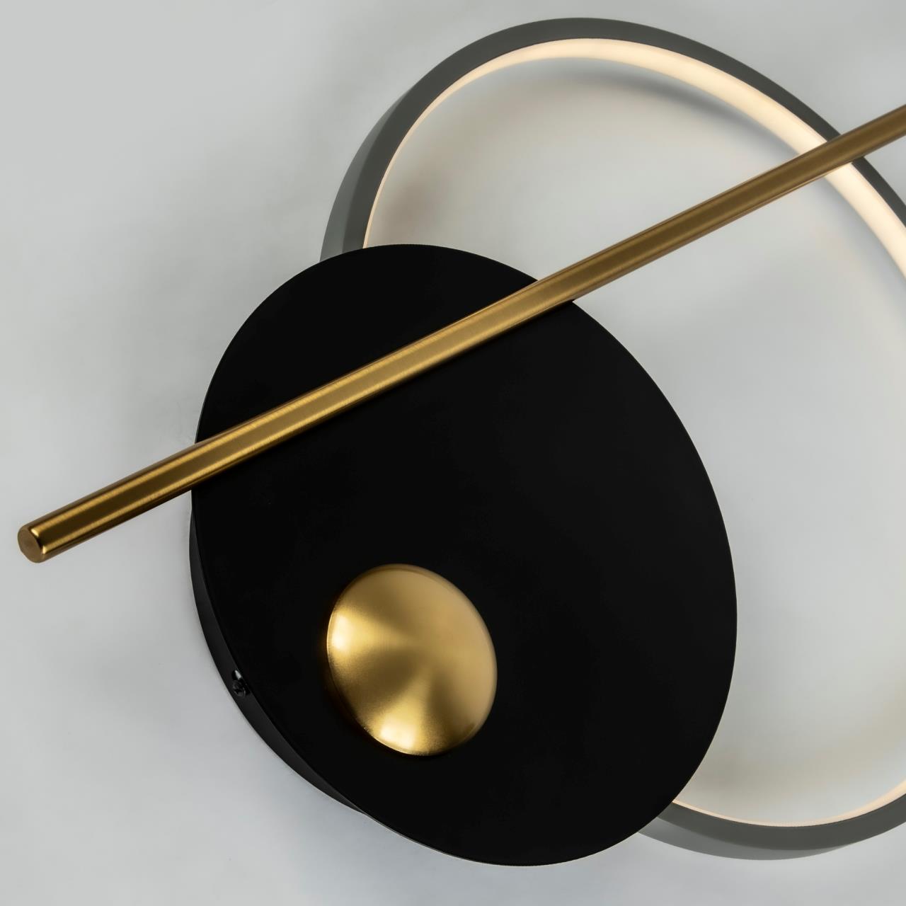 Бра 42*65 см, 27W, 3000-6000K, Черный, Золото LED4U L7401-650