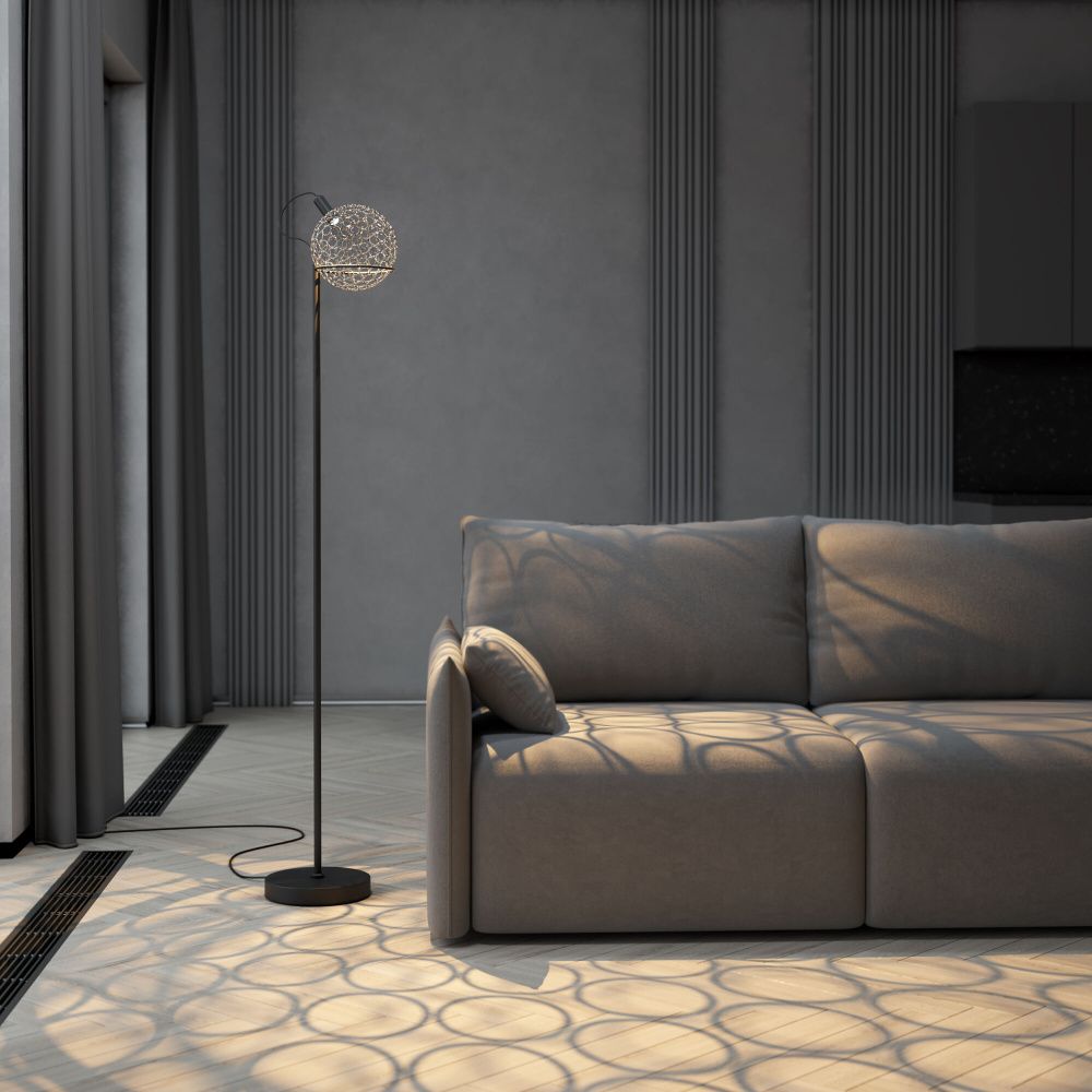 Напольный cветильник 23,5*23,5*153- см, *LED*6W, 3000K, Eurosvet Gemini, 80492/1 черный, 4690389210143