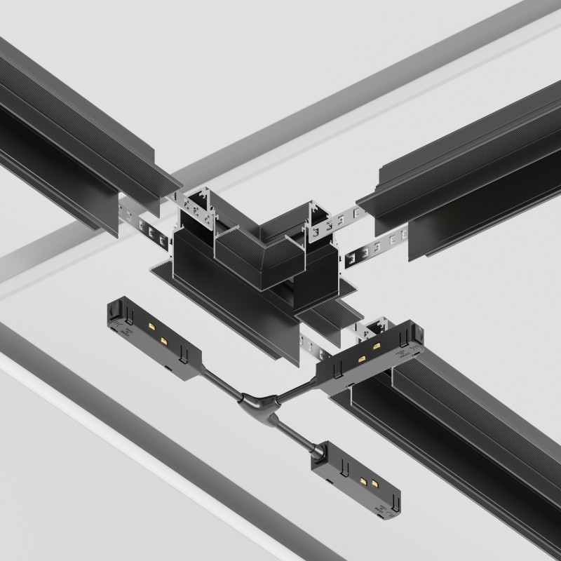 Коннектор питания Т-образный Maytoni Technical Magnetic track system Gravity TRA004CWT-22B черный