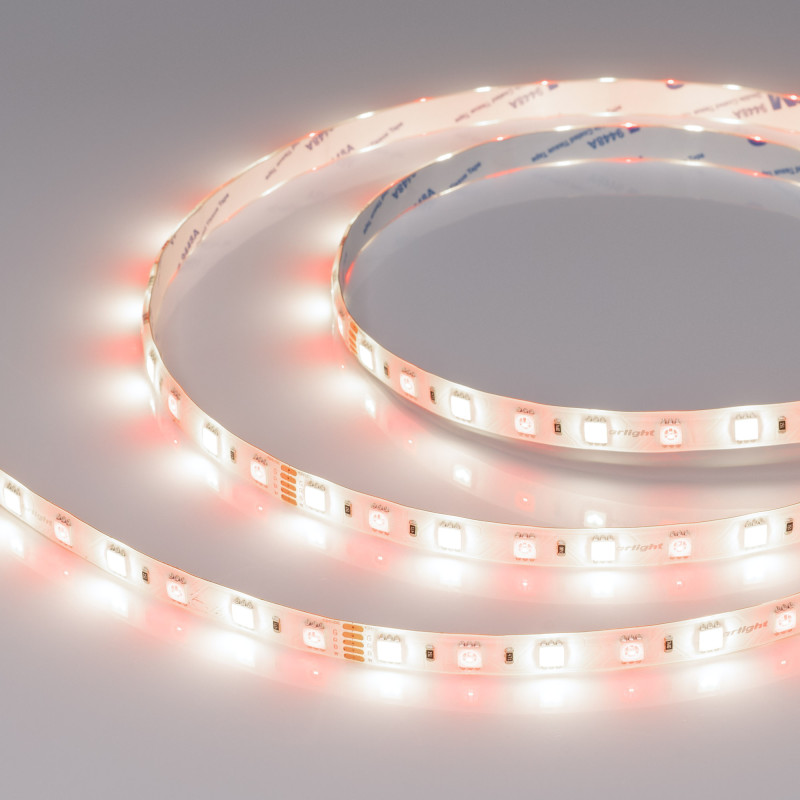 Лента RTW-SE-B60-10mm 24V RGBW-White (14.4 W/m, IP65, 5060, 5m) (Arlight, Открытый) 034184. Цена указана за 5 метров. Продается кратно 5 метрам.