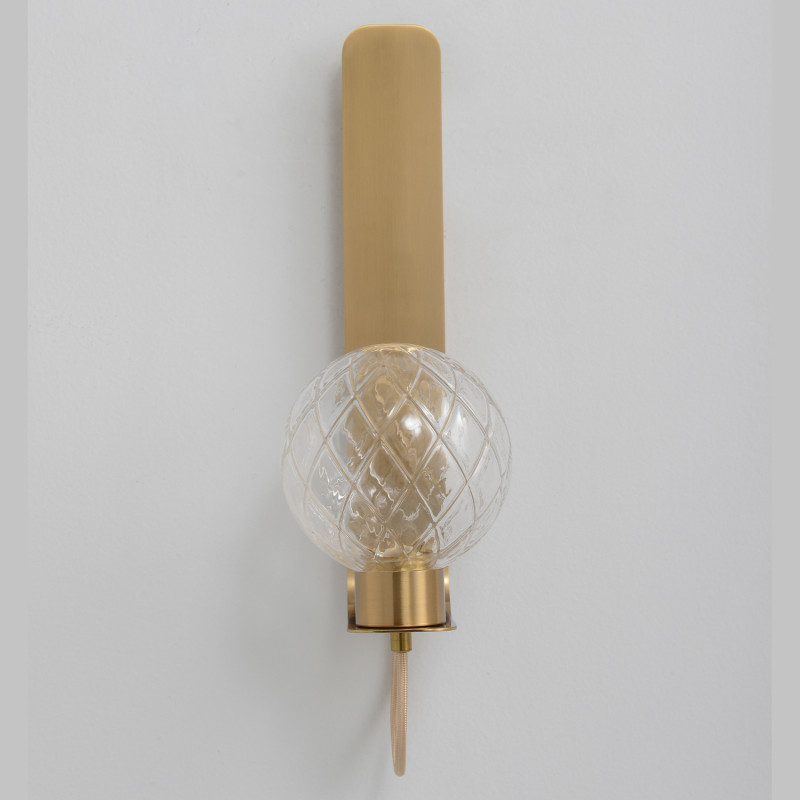 Бра 35 см, 5W, 3000K, Crystal Lux BELLA AP1 BRASS, латунь