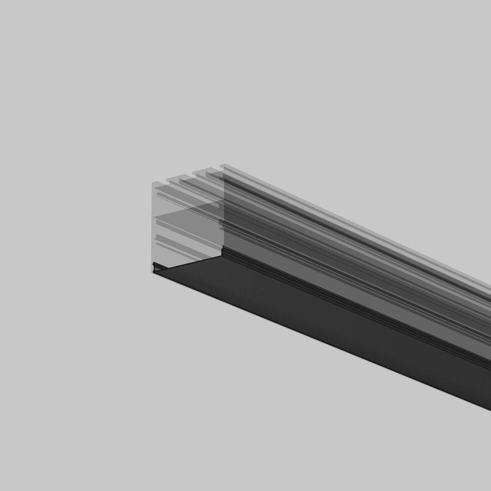 Рассеиватель для профиля 50×50 (Чёрный, 2 м), ALM-5050T-B-DF-2M 642048, 200*5*1 см, Maytoni Led Strip 642048, Черный