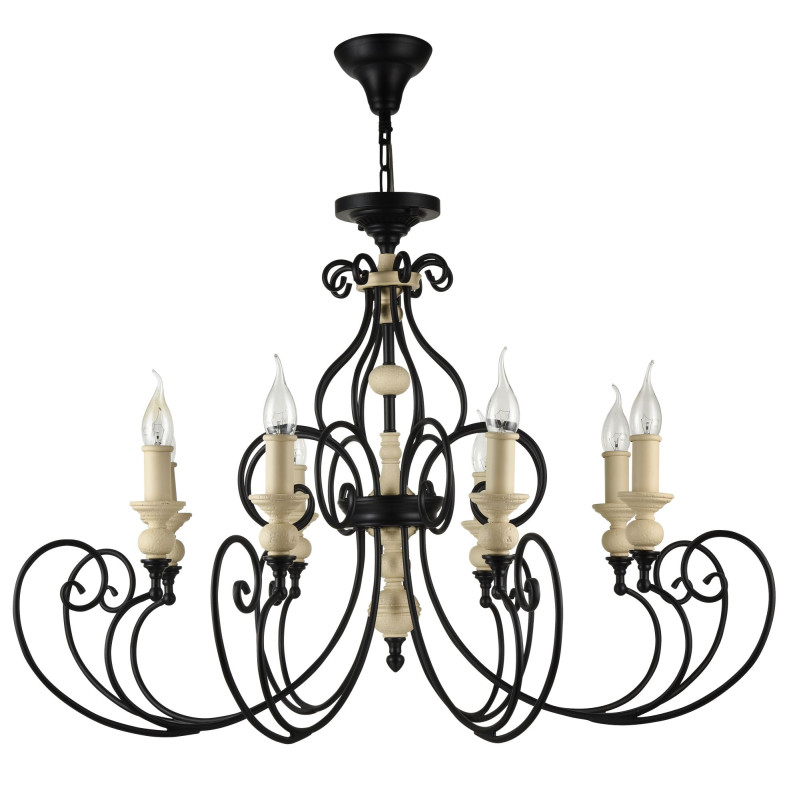 Люстра Maytoni Karina H631-PL-08-B, диаметр 88 см, черный, кремовый