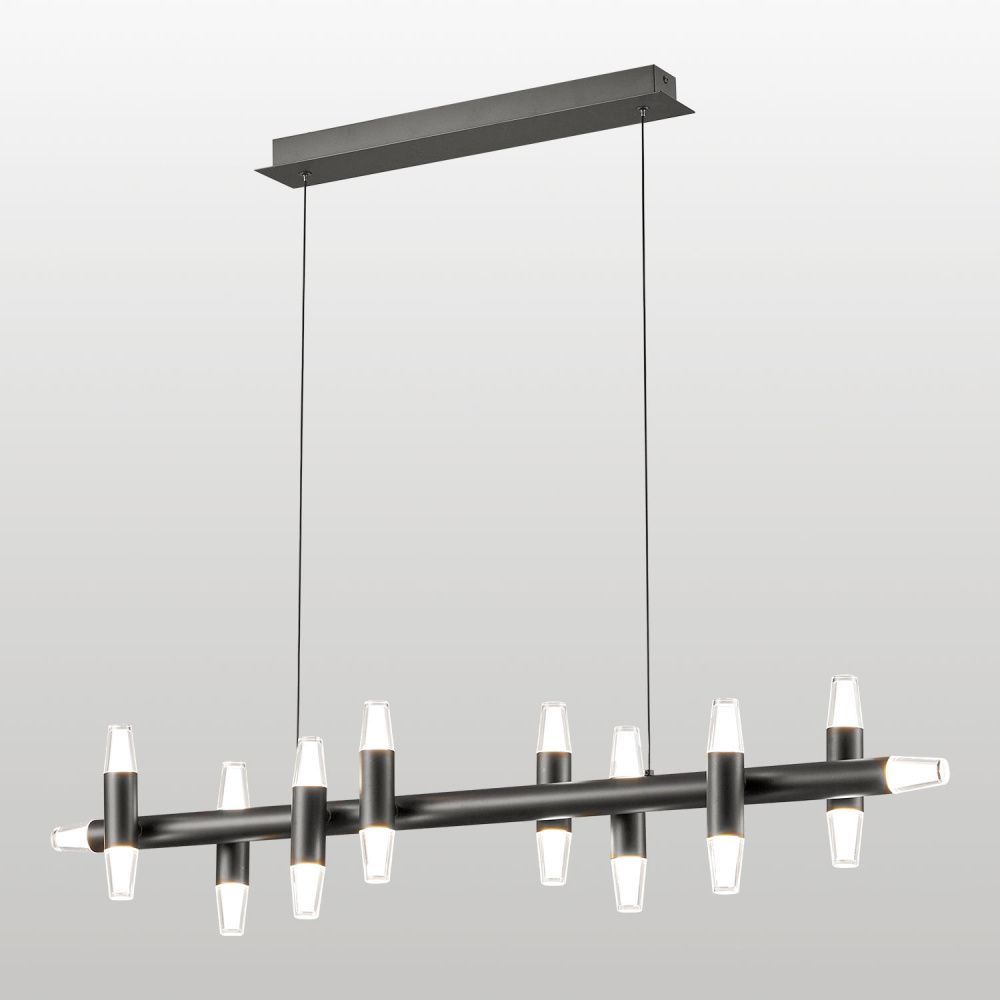 Линейно-подвесной светильник *100*45-120 см, 18*led*2W, 4000K, Lussole Hopkins LSP-7405, черный
