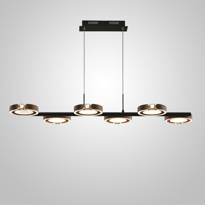 Подвесной светильник SELLIF LONG Brown 10*51*51 см, 6*LED*10W, 3000, 4000, 5000K, ImperiumLoft sellif-long01, Коричневый, Чёрный