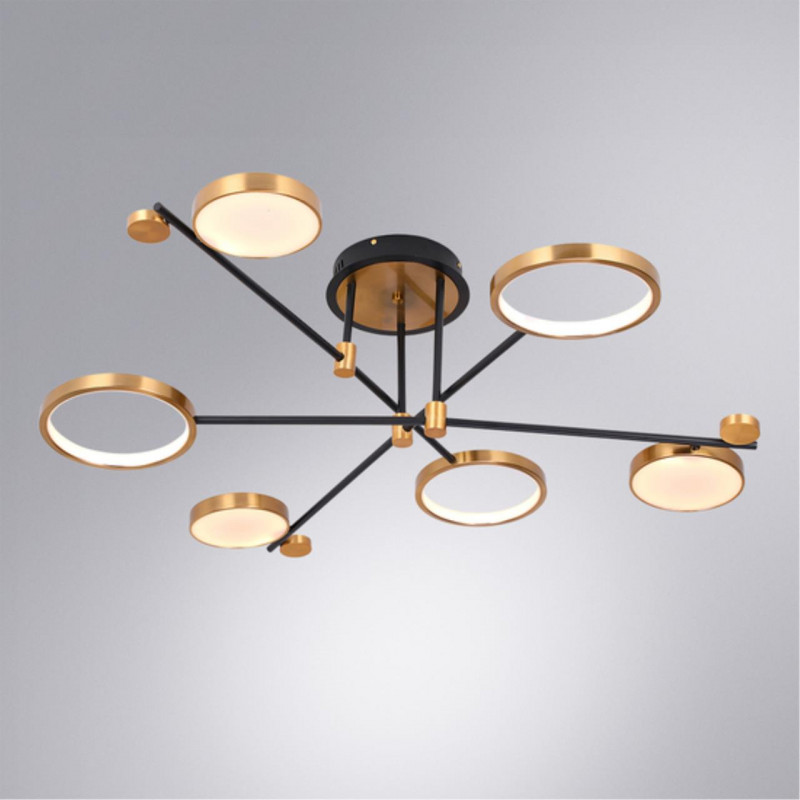 Люстра 105 см 60W 3000K-6400K Arte Lamp HOLLY A1364PL-6PB медь/черный