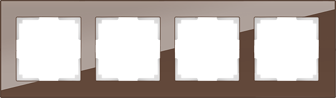 WL01-Frame-04 / Рамка на 4 поста (мокко,стекло), 4690389063770