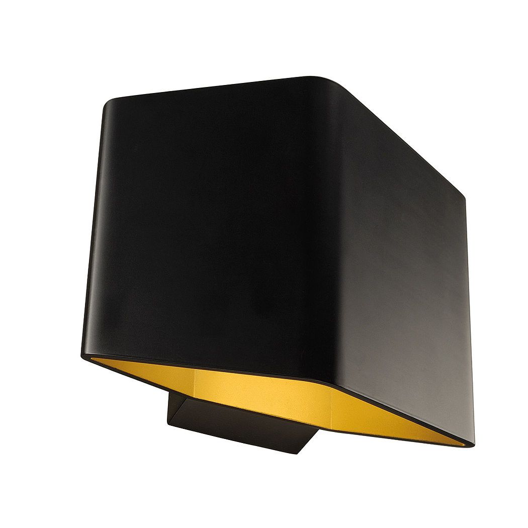 Slv CARISO 1 светильник настенный с COB LED 7.6Вт (11Вт), 3000К, 190lm, черный/ матовое золото
