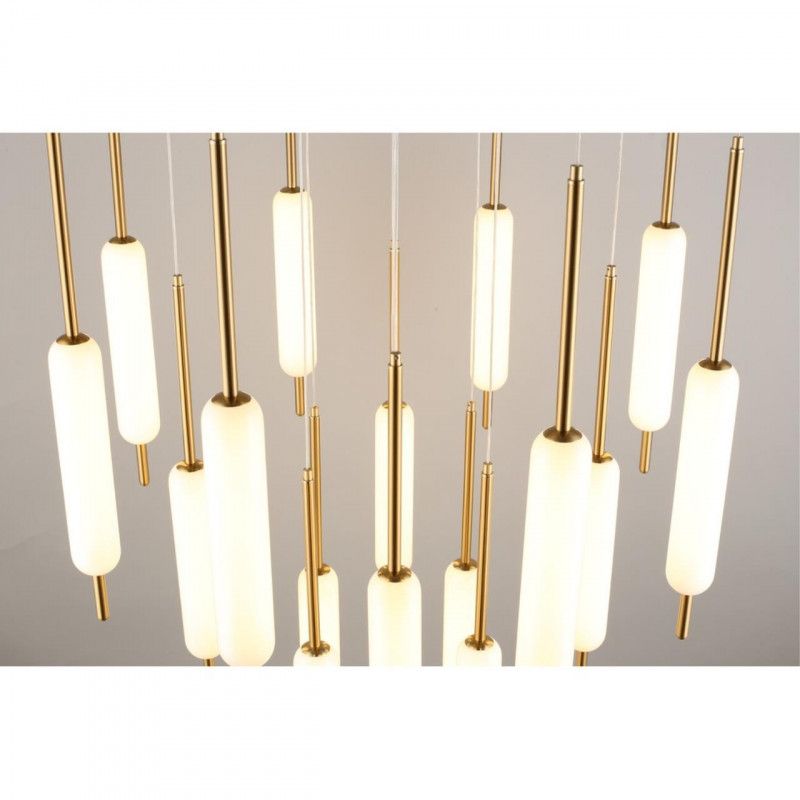 Каскадная люстра 90*180-250 см 136W, 3000K, Aployt Carla APL.010.03.136, золото матовое