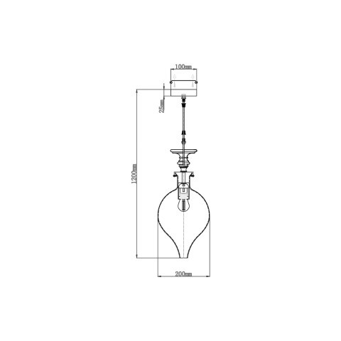 Подвесной светильник  20*120 см, 1*E27 черный, латунь Vele Luce Nova VL5494P31