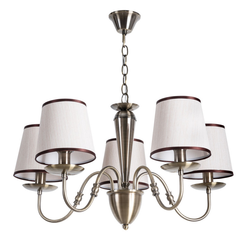 Подвесная люстра Arte Lamp Fiona A3227LM-5AB бронза, диаметр 65 см
