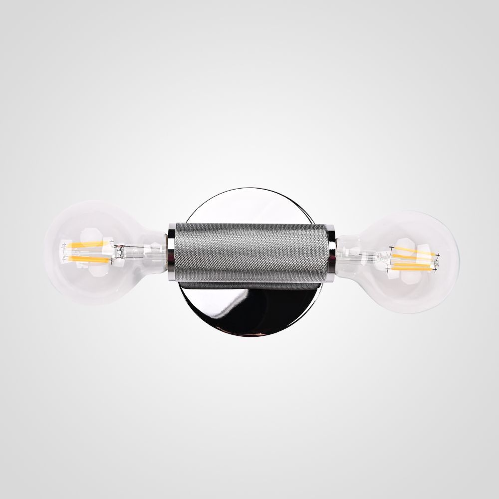 Бра RH Utilitaire Inline Sconce Silver 28,5*8*10 см, 2*E27*60W, ImperiumLoft 44.559, Никель