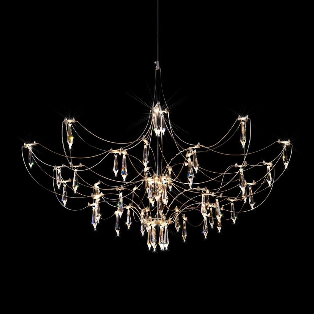 Подвесная люстра 90 см,  28W, 3000K, Loft IT Mira 10589/900 Silver Asfour, серебро