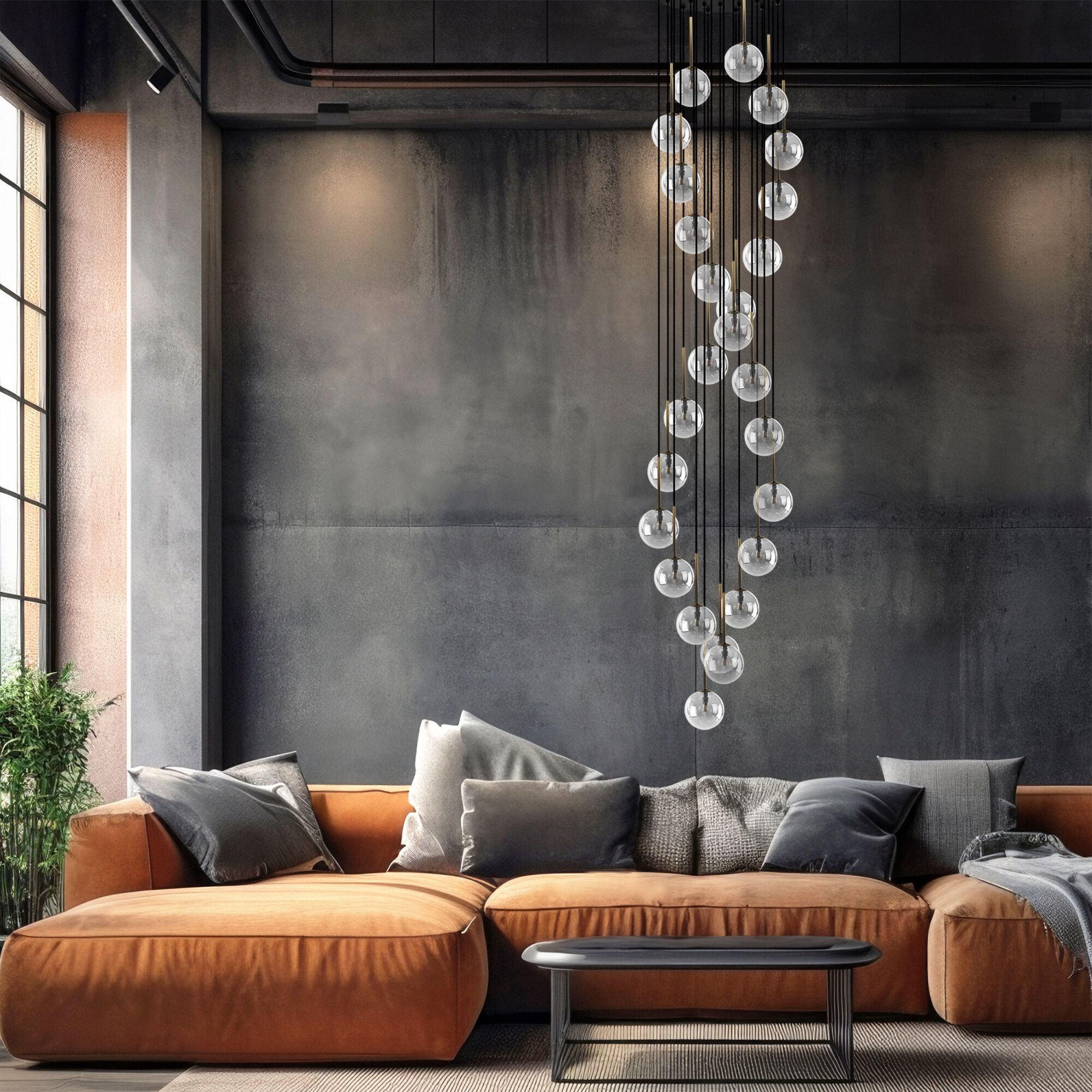 Подвесной светильник 62*62*240 см, 26*G9, W,  TK Lighting Aurora 10258, черный;золото