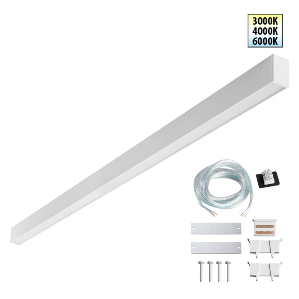 Светильник 120*4*6- см, 1*LED*40W, 3000/4000/6000K, Novotech Fatto Over 359604, белый,  линейный с переключателем цветовой температуры