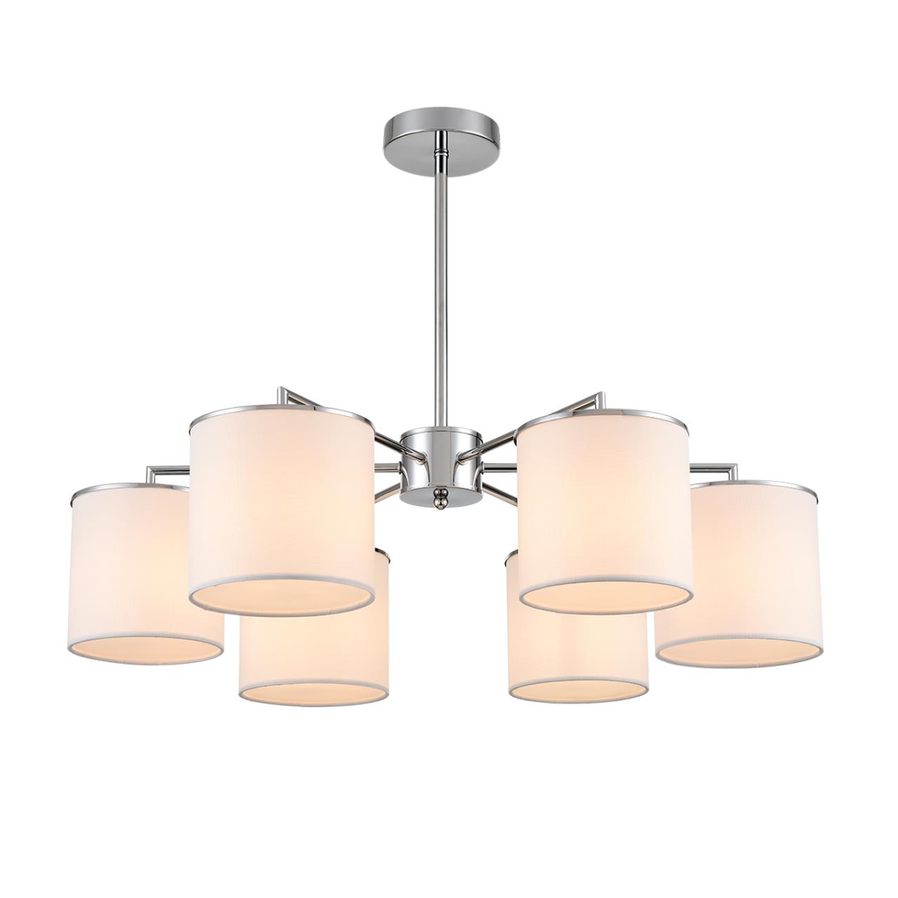 Люстра подвесная 73*80 см, 6*E14 Lumion SUNTORI 6591/6 хром, белый