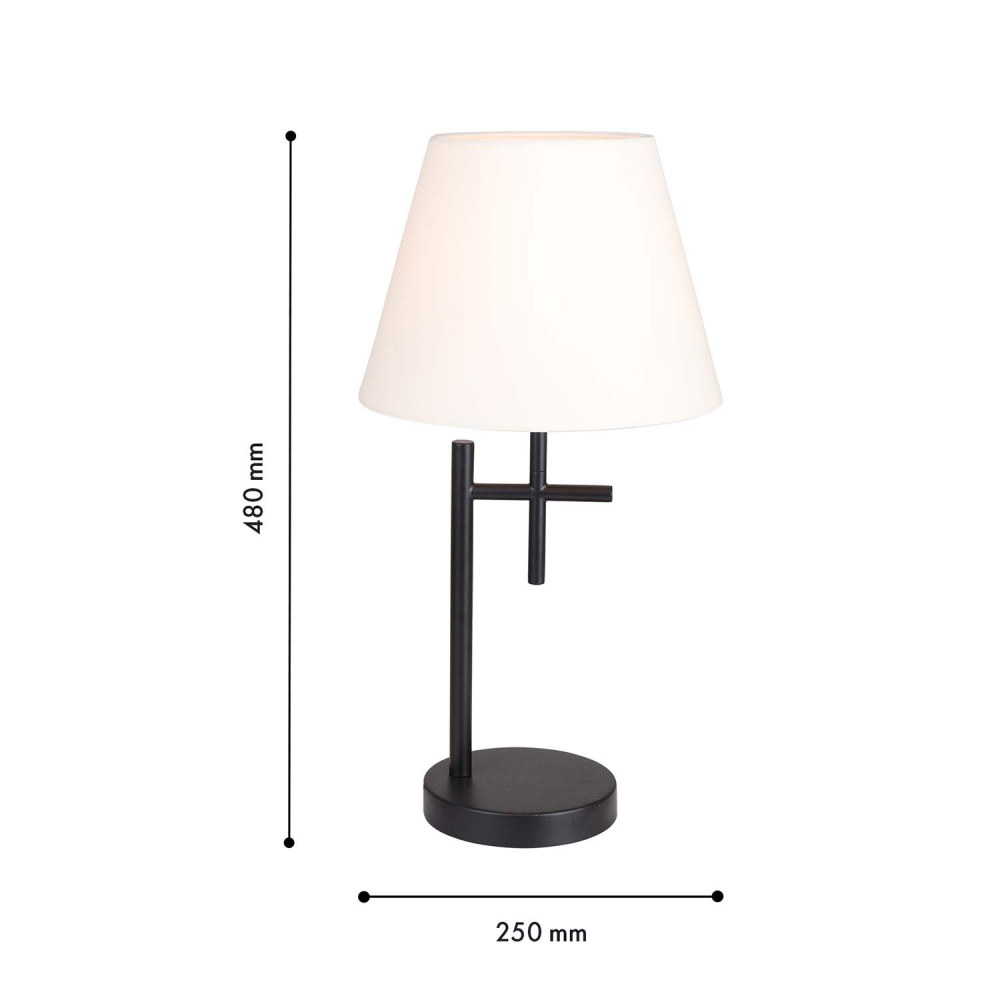 Настольная лампа 25*48 см, 1*E14, 40W, F-Promo Carino 4621-1T, черный матовый