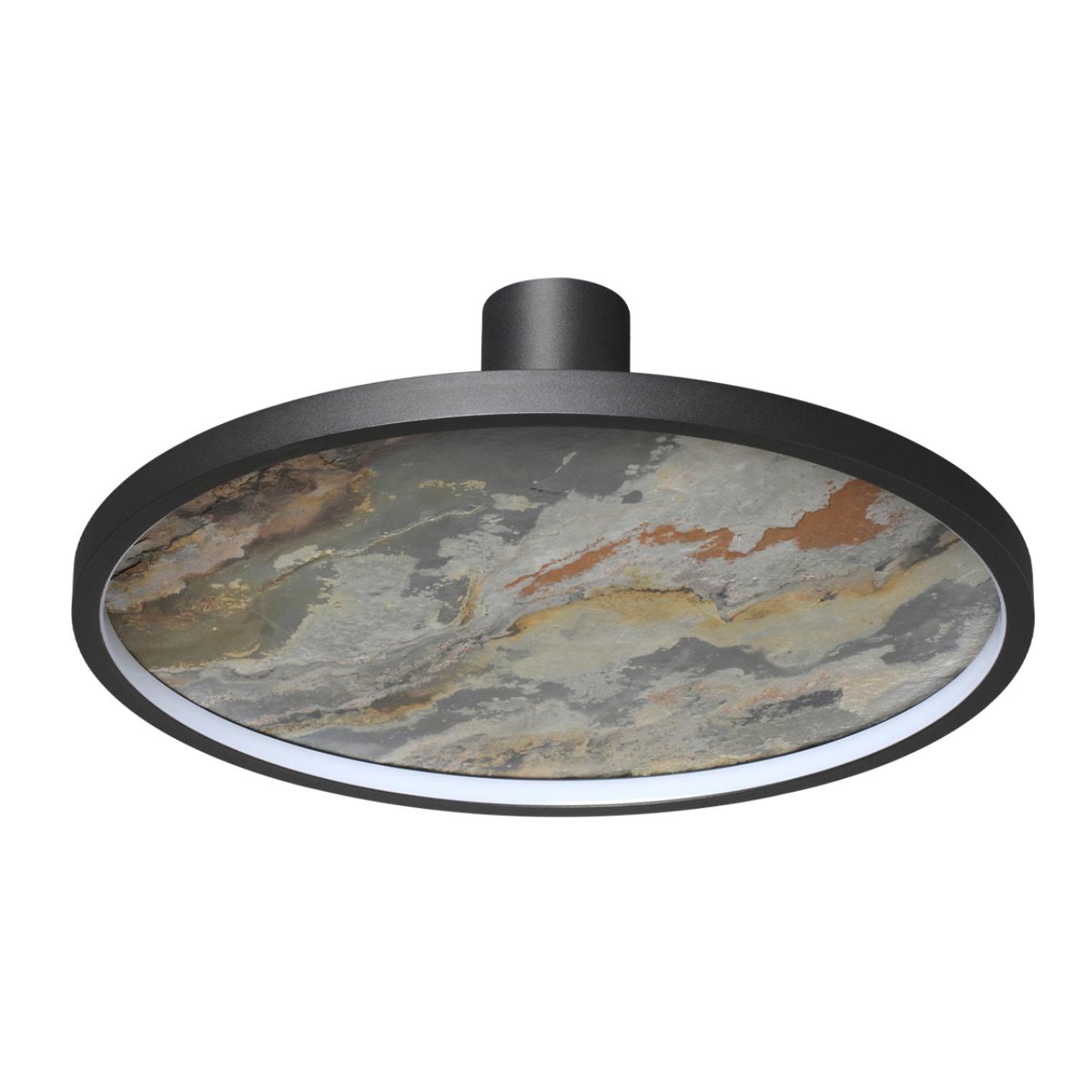 Настенно-потолочный светильник 42*16 см, LED 1*35W, 3000 К, Odeon Light Stoflake 5078/35L, матовый черный/серо-бежевый
