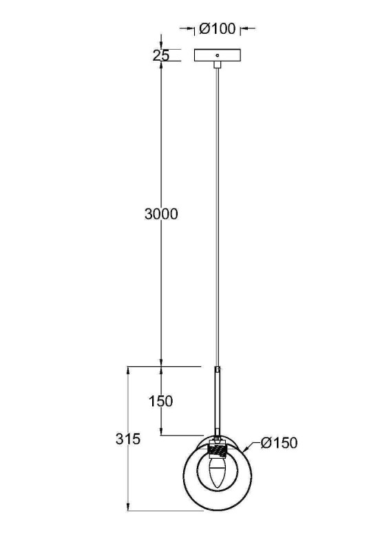Подвесной светильник 15*54*334 см, 1 G9*20W Basic form MOD521PL-01G1 Maytoni, Золото