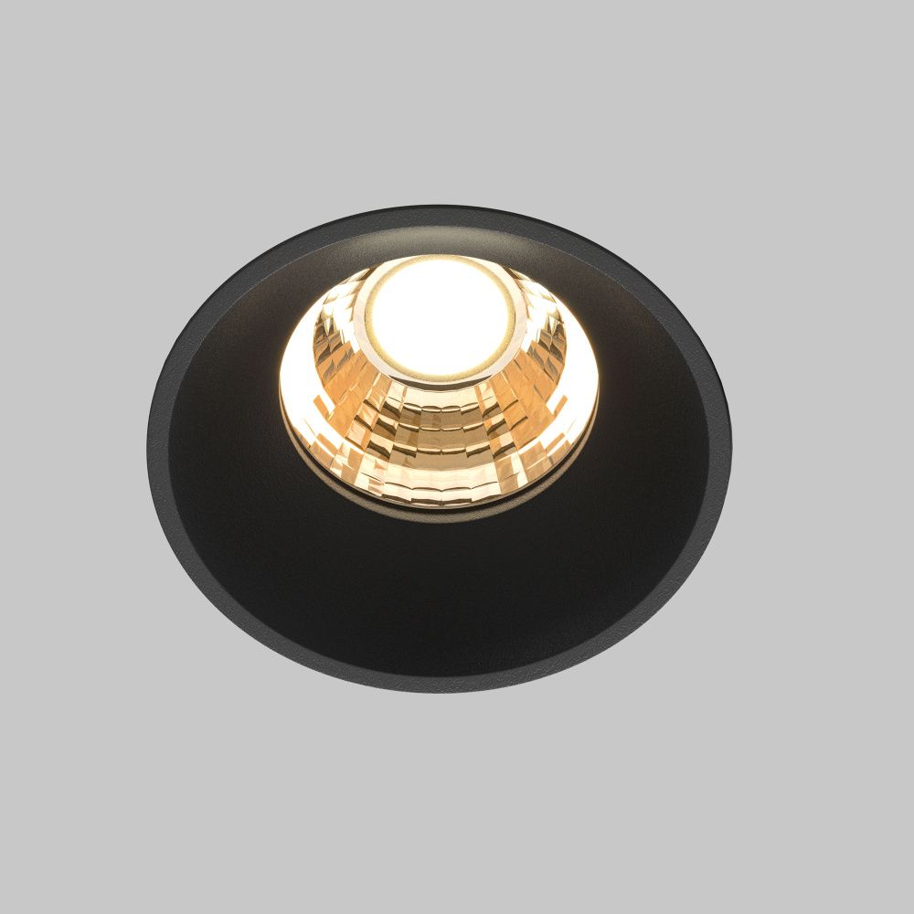 Встраиваемый светильник 9,6-5,3 см, LED*7W, 2700K, Maytoni Round 60° DL058-7W2.7K-TRS-B, Черный