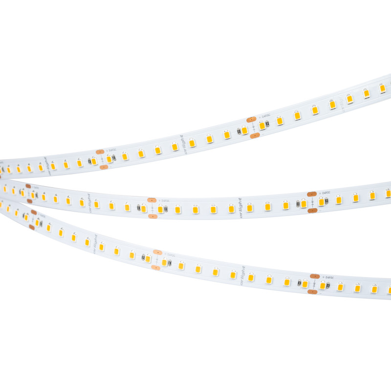 Лента UL-A126-10mm 24V Warm3000 (8 W/m, IP20, 5m) (Arlight, высок.эфф.165 лм/Вт) 044497. Цена указана за 5 метров. Продается кратно 5 метрам.