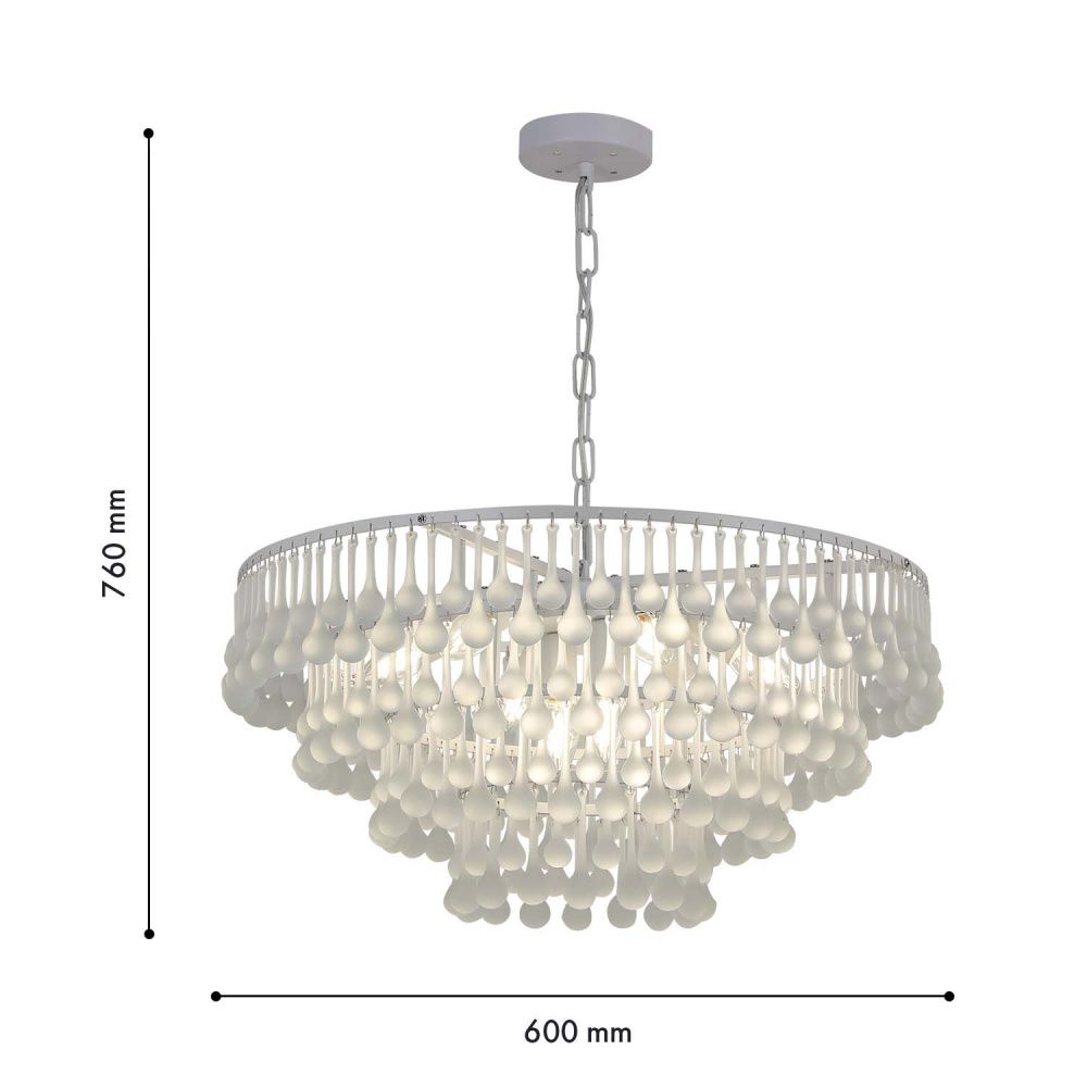 Подвесная люстра 60*31,5-76 см, 8*E14, 60W, Favourite Boonden 4604-8P, белый