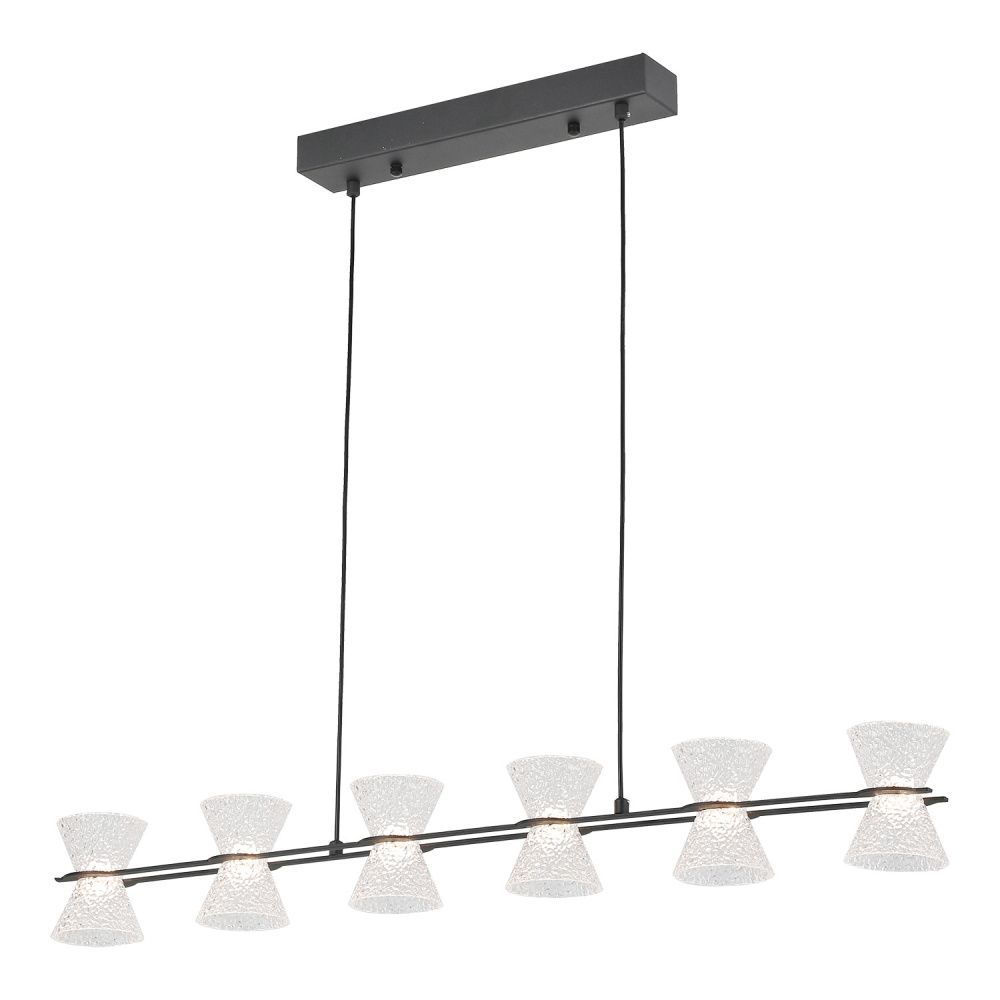 Линейно-подвесной светильник *83*35-120 см, 6*LED*3W, 3000K, Lussole Sherman LSP-7469, черный