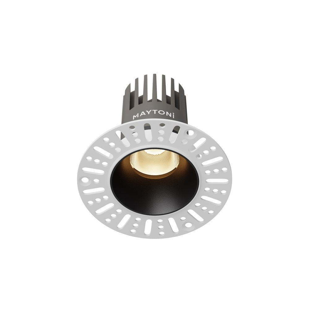Встраиваемый светильник 9*8 см, вр 6 см, *LED*9W, 3000K, Maytoni Dip DL124-10W-3K-TRS-B, Черный