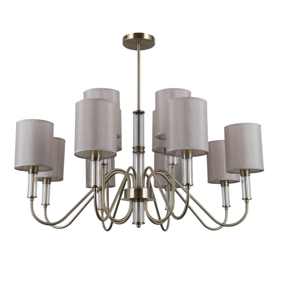 Люстра 82*82*68 см, 12*E14 Gerhort G11098/12AB+CL GR, Античная бронза;Прозрачный