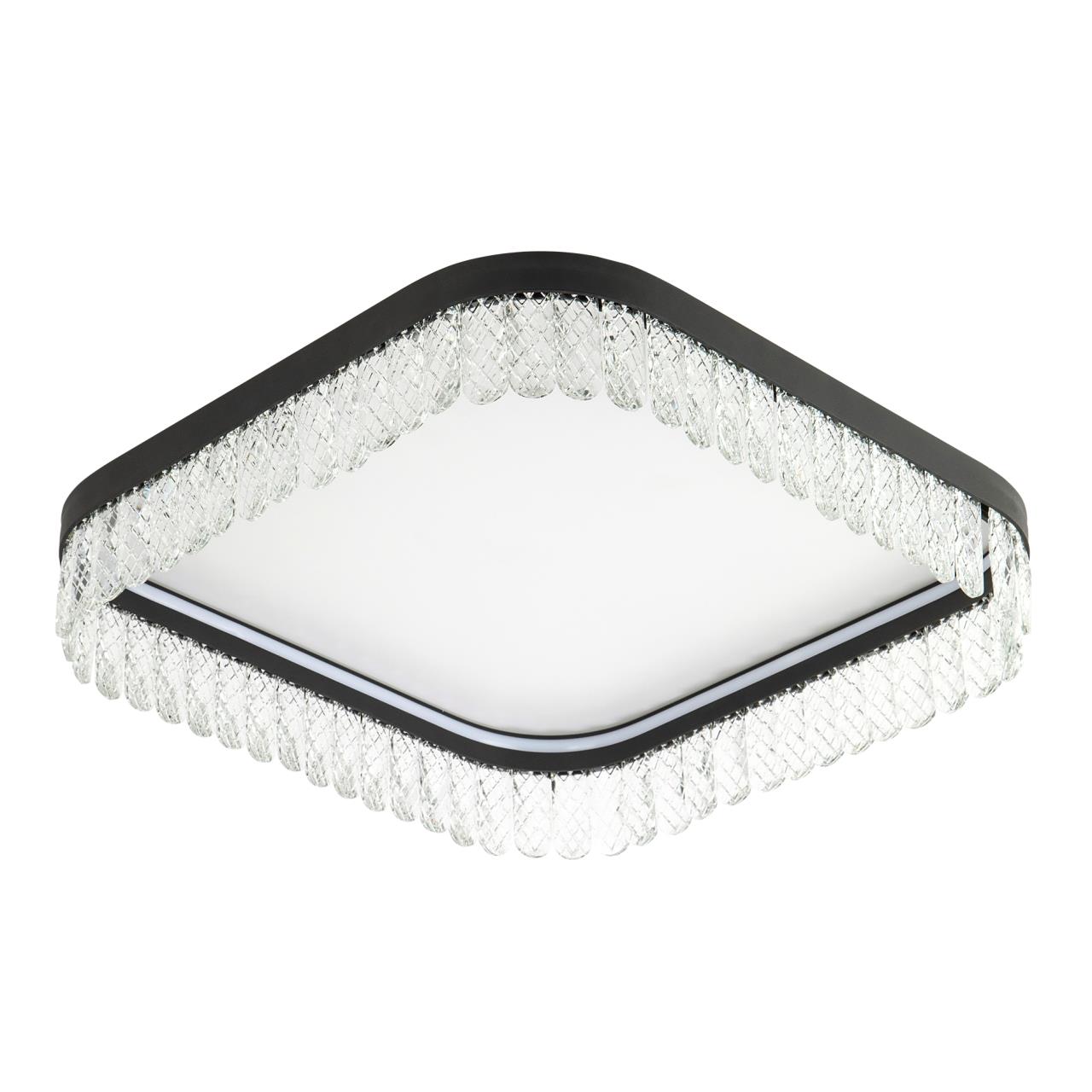 Потолочный cветильник 50*50*13 см, LED 89W, 3000 / 6000K, Черный LED4U L8031-500 BK