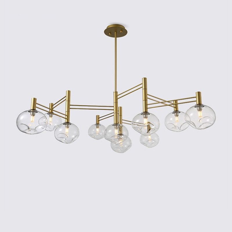 Люстра на штанге TEMPER L10 Gold 120*120*65 см, 10*G9*40W, ImperiumLoft TEMPER01, Золотистый
