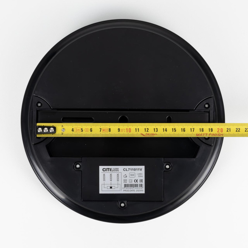 Светильник 23*5 см, 18W, 3000-4000-6500K Citilux CL711011V LUNS Черный  IP64