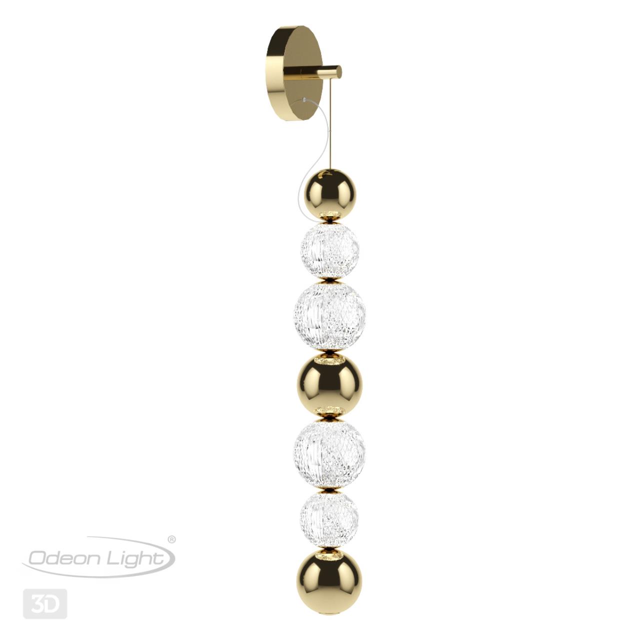 Светодиодный светильник 87 см, 13W, 4000K, Odeon Light CRYSTAL 5008/13WL, золото