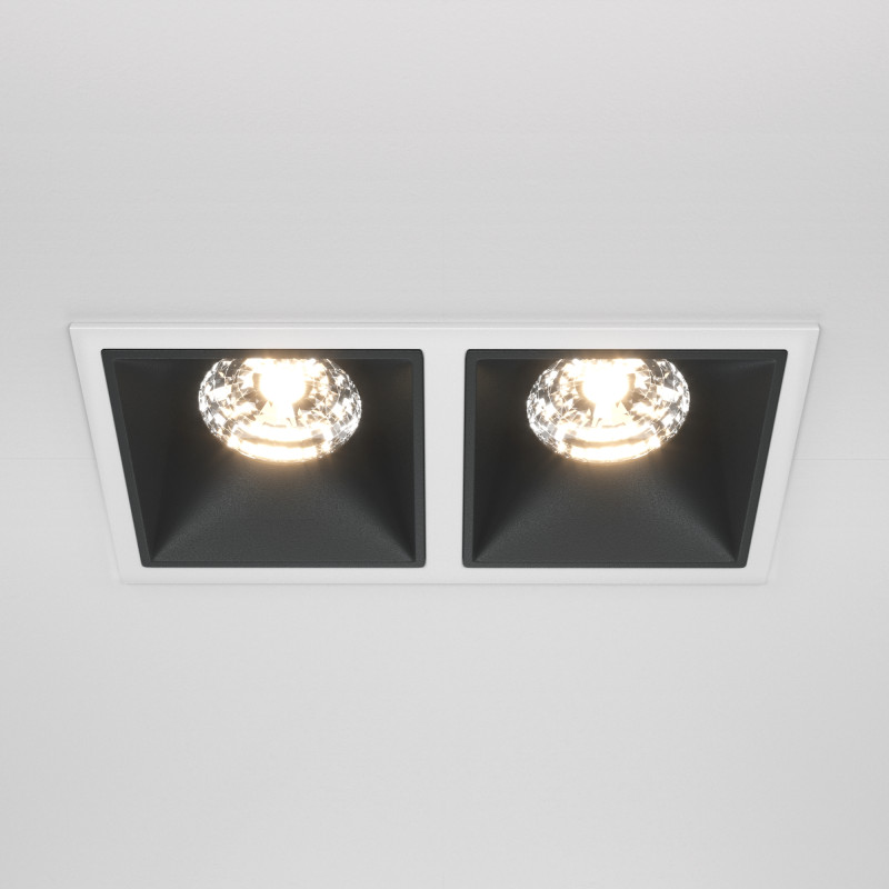 Светильник 17 см, 30W, 3000K, Technical DL043-02-15W3K-D-SQ-WB, белый-черный, 36°, Dim, Triac