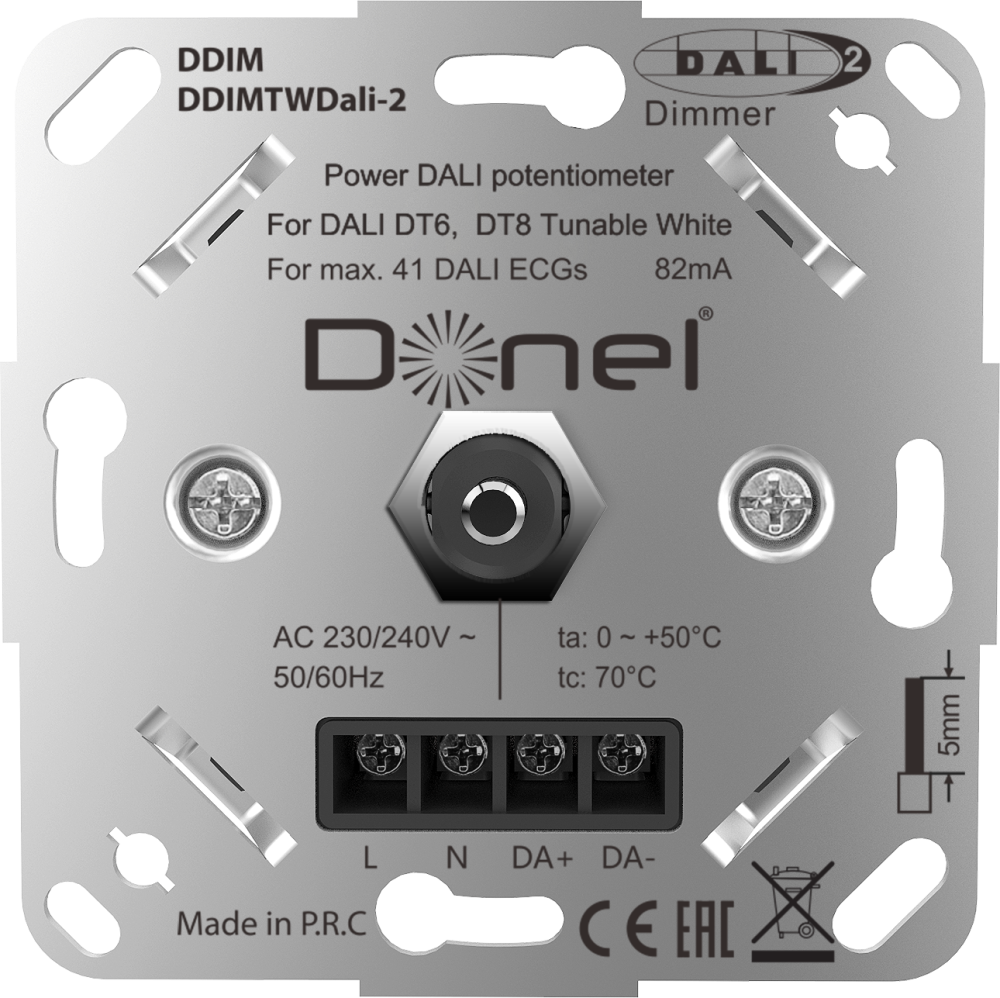 Donel серии DDIM Потенциометр Dali  10-16.5В DC, 82мА,с встроенным источником питания, роторный, DDIMTWDali-2