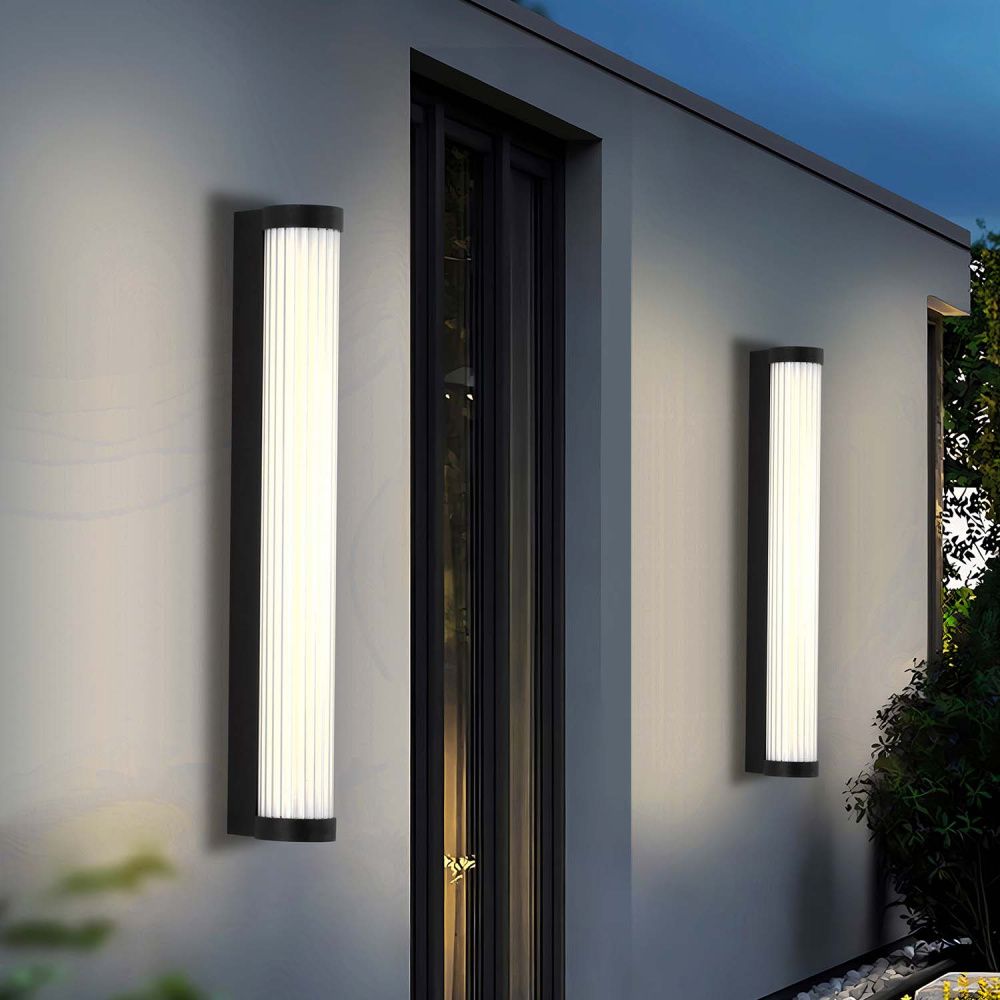 Уличный настенный светильник 6*50 см, 1*LED, 16W, 4000K, Favourite Kolonne 4639-1W, черный матовый