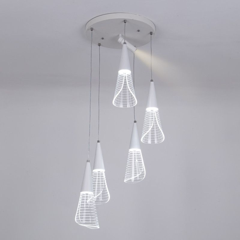 Светильник 45*45*35-85 см, *LED*21W, 3000-6000K, LED4U L7106-6 WТ, Белый