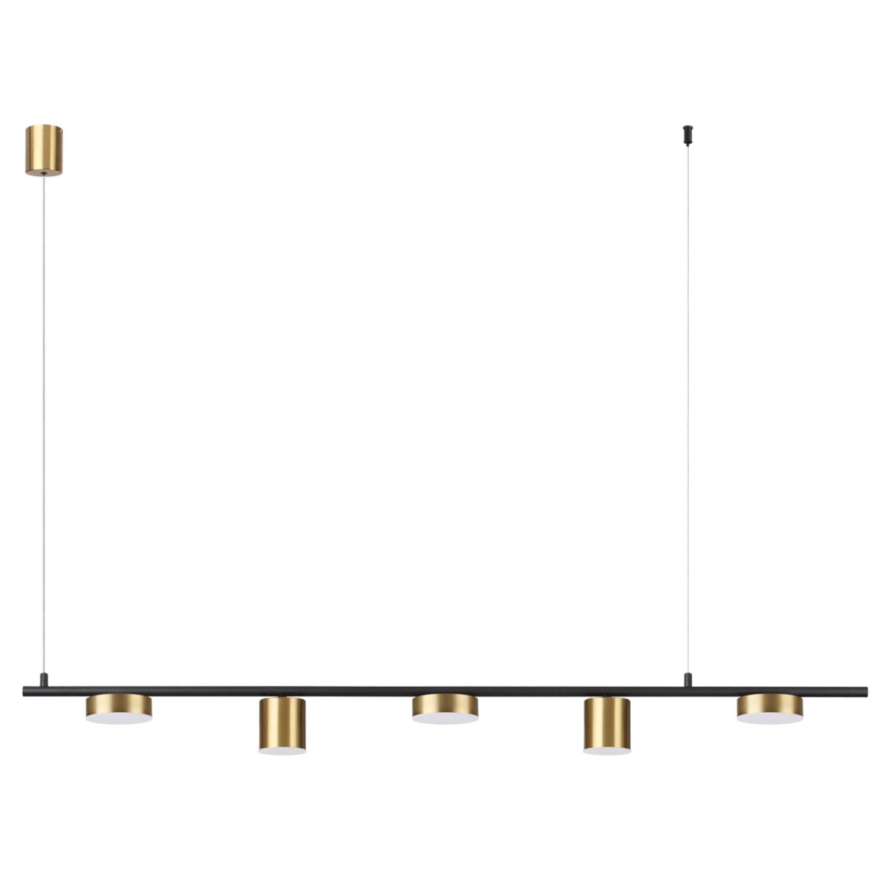 Светильник подвесной 10*126*100 см, LED *57W, 3000-6000K К, Lumion Flint 6532/57L, чёрный, латунь