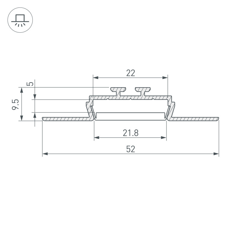 Профиль Arlight 019185 200*2,2*0,95 см. Цена указана за 2 метра. Продается кратно 2 метрам.  экран отдельно