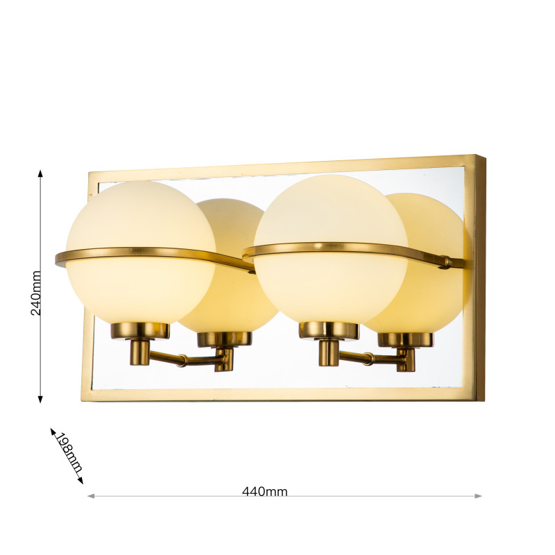 Бра Favourite Blob 3013-2W, D200*W440*H240, латуни с вставкой в цвете хром, плафоны из выдувного полу-прозрачного стекла