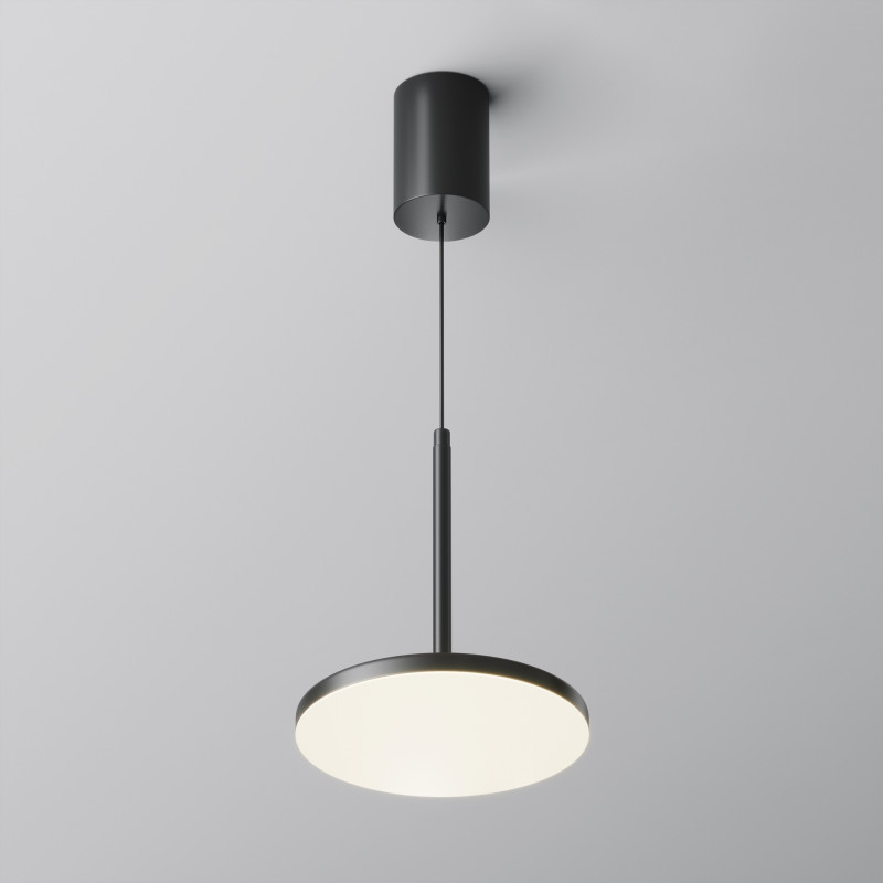 Подвесной светильник 	Maytoni Technical LED 12W, 4000k, P076PL-L12W4K-B, черный, лифтовый механизм 