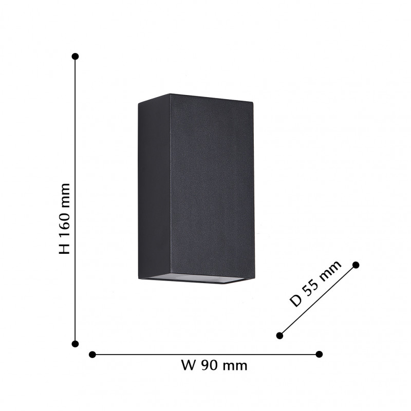 Уличный светильник Favourite Lenis 2681-2W, D55*W90*H160, каркас черного цвета, акриловый рассеиватель белого цвета, два источника света
