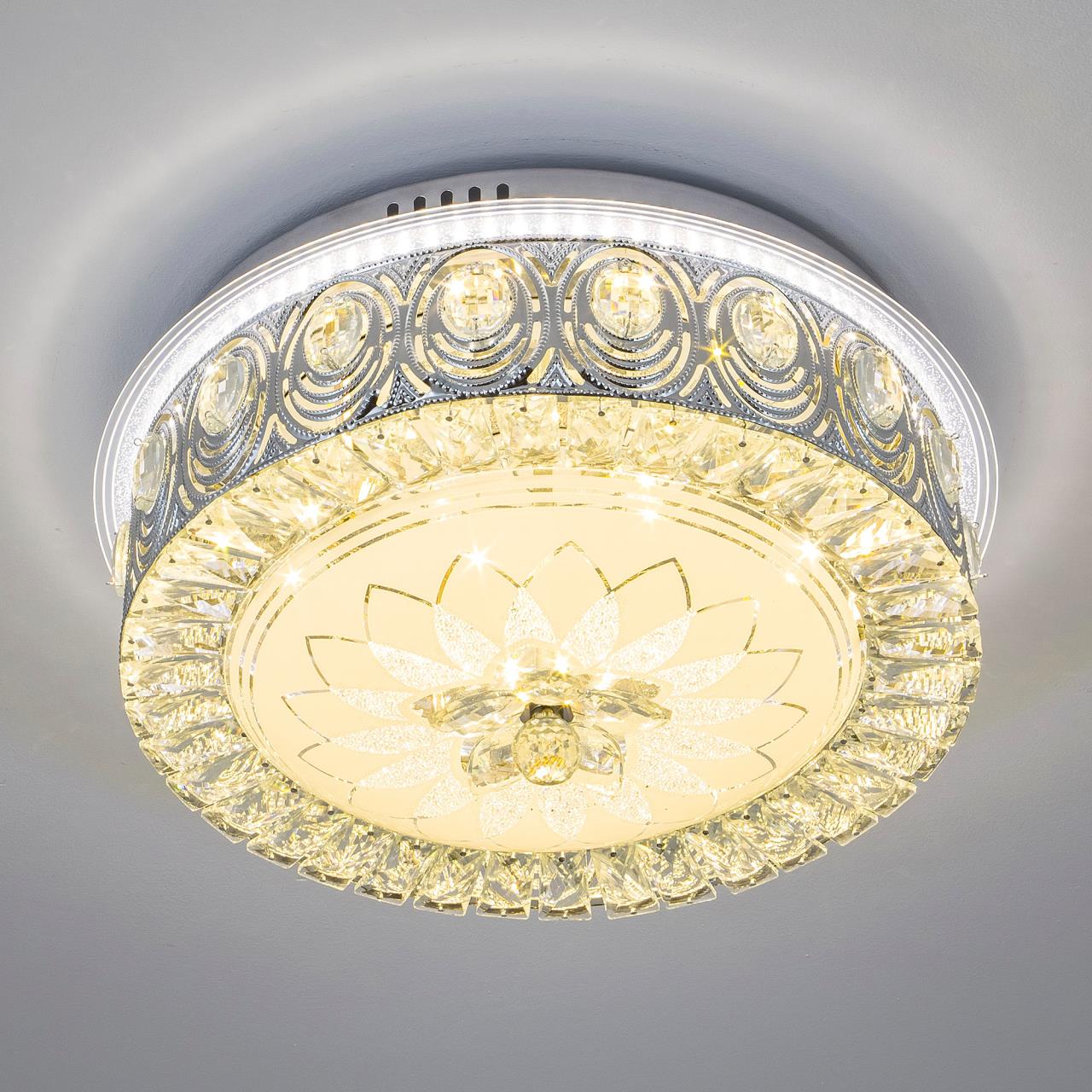 Светильник 40*40*16 см, LED 46W, 3000 / 6000K, Хром LED4U 1169-400 CR