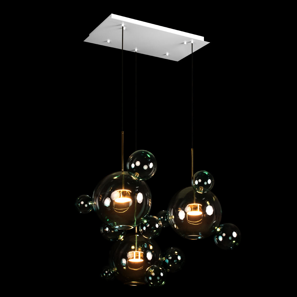 Подвесной светильник 120*60*68 см, 3*LED*10W LOFT IT Bolle 2027-S3 Blue золото