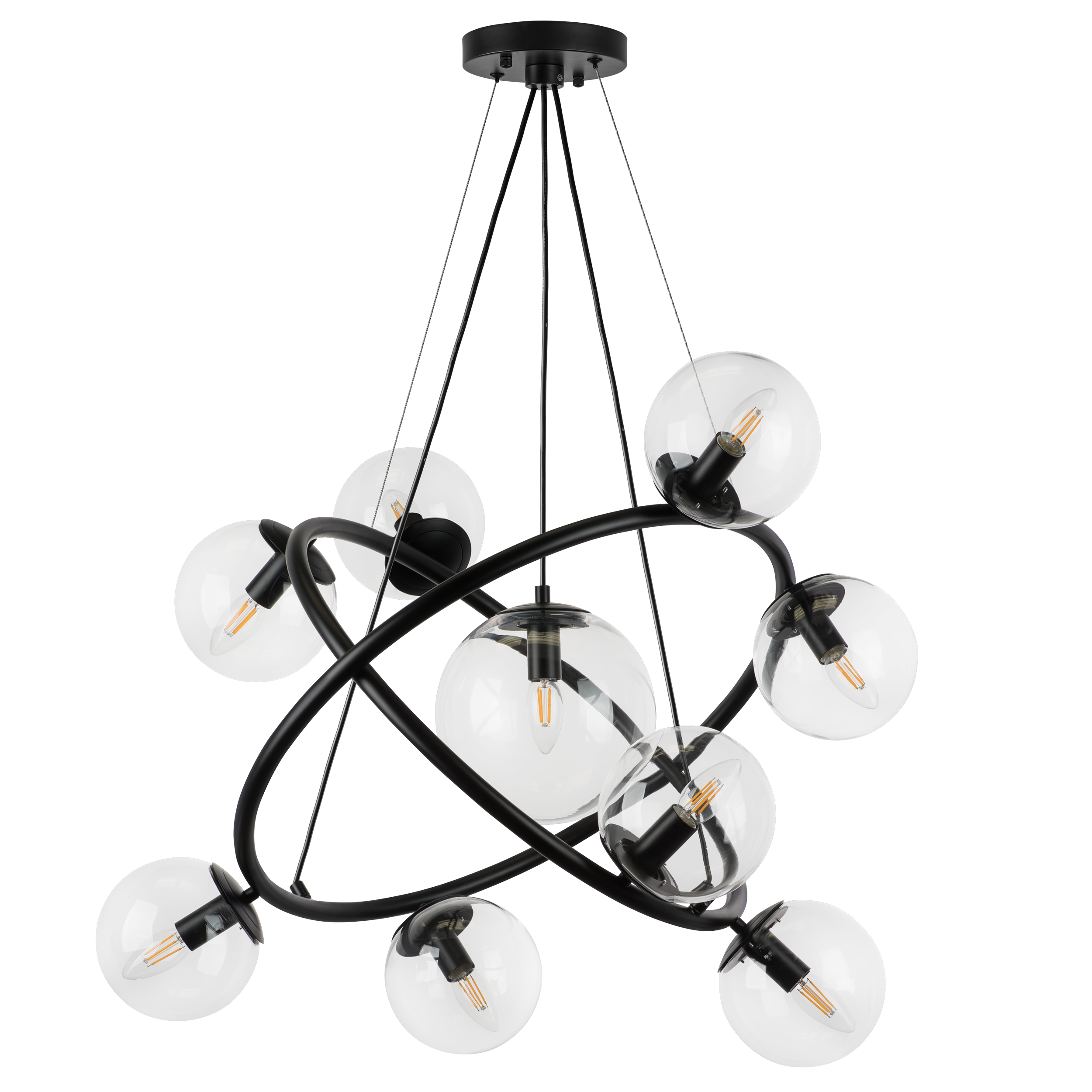 Люстра подвесная 7*18 см, 9*E14*54W, Черный матовый Lightstar Croco 815390
