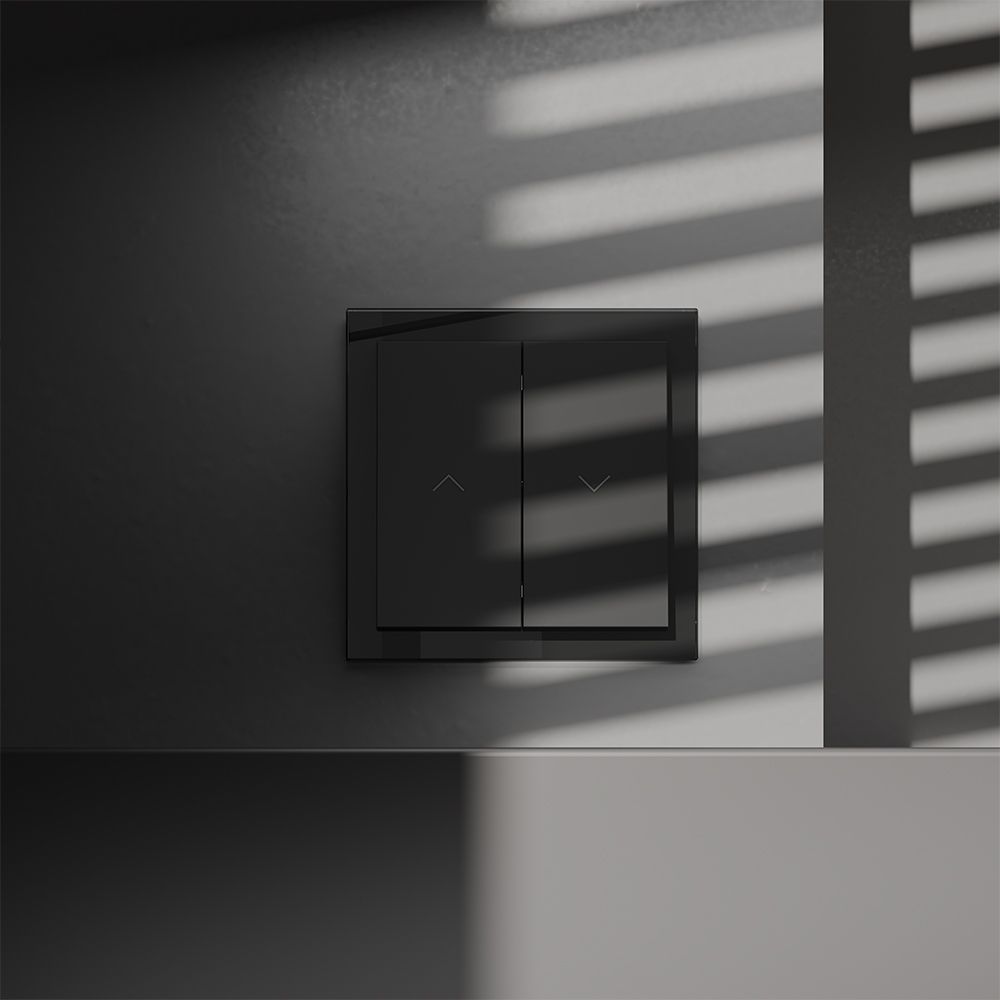 Выключатель встраиваемый для жалюзи 10А, черный матовый Voltum S70 VLS020708, Пластик Soft touch