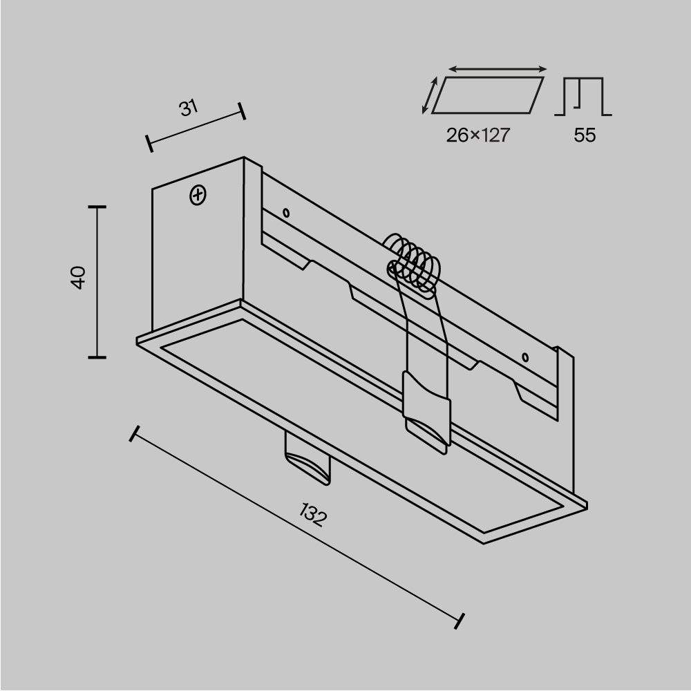 Встраиваемый светильник  DL066-12W3-6K-W 13,15*3,1*-3,95 см, *LED*12W, 6000K, Maytoni technical Basis DL066-12W3-6K-W, Белый